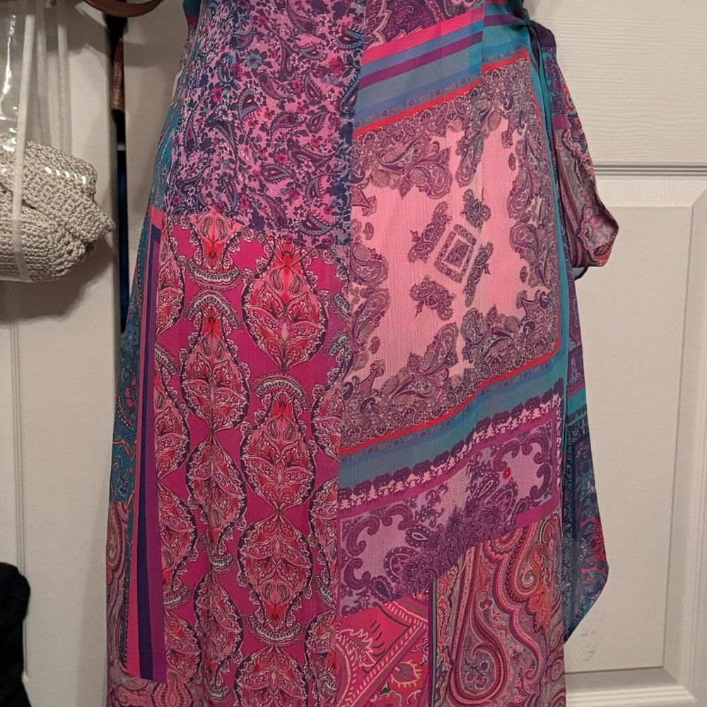 NWT Gianni Binix DANNIJO Isabella Printed Sleeveless Ruffle Crinkle Chiffon - Picture 7 of 9